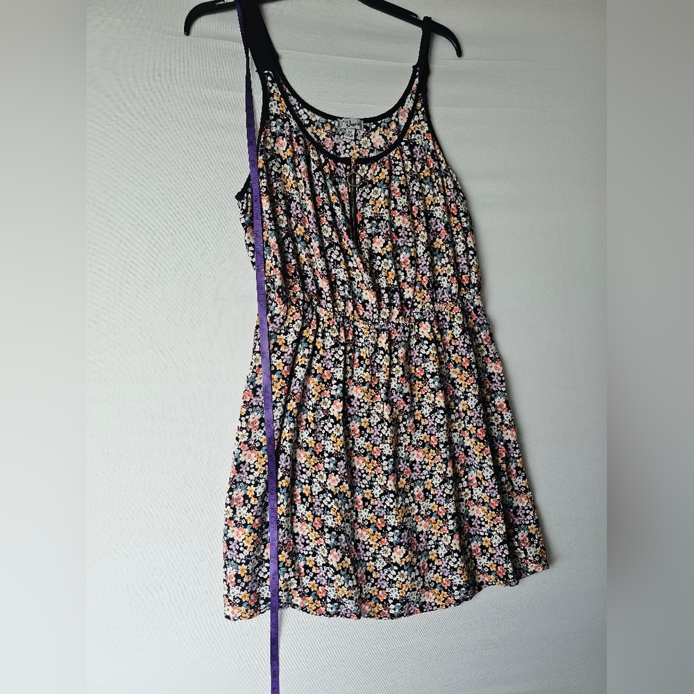 J for Justify Floral Tank Dress in Black with Pink, Yellow, White Flowers - Picture 9 of 11